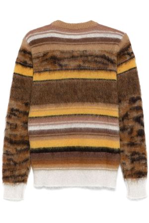 Brown striped sweater ROBERTO COLLINA | RA29001LINO